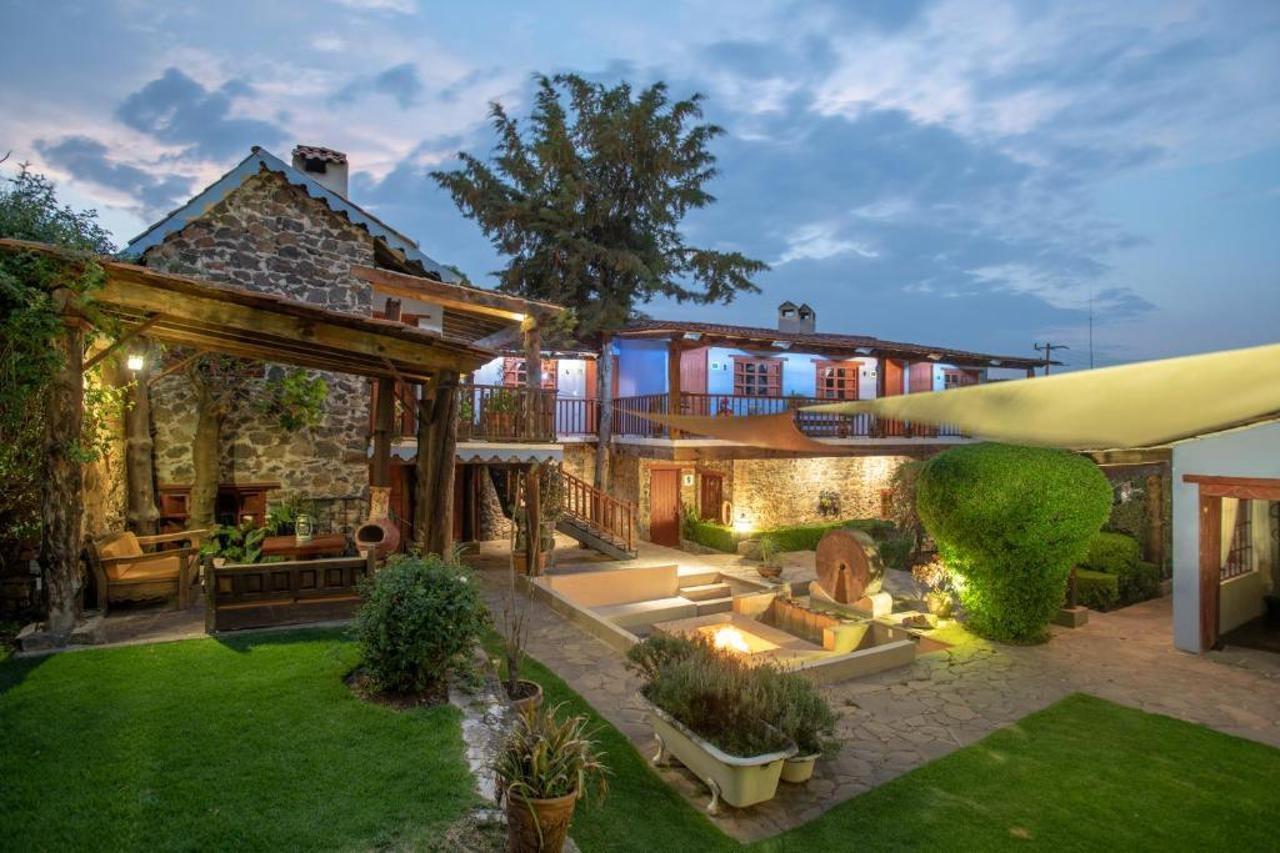 La Casa Azul Huasca & Restaurante La Terraza Hotel กูอัสกา เด โอกัมโป ภายนอก รูปภาพ