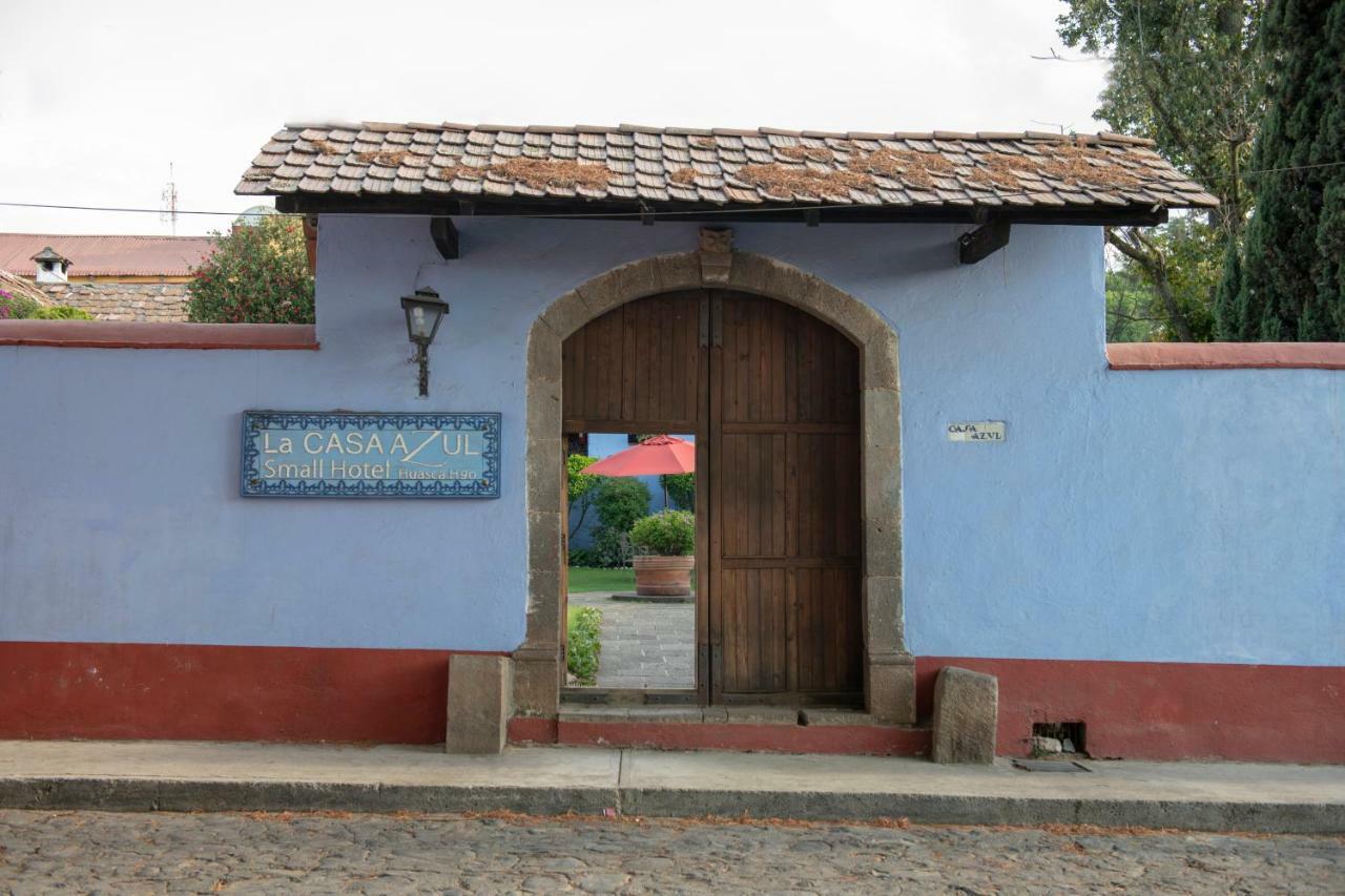 La Casa Azul Huasca & Restaurante La Terraza Hotel กูอัสกา เด โอกัมโป ภายนอก รูปภาพ