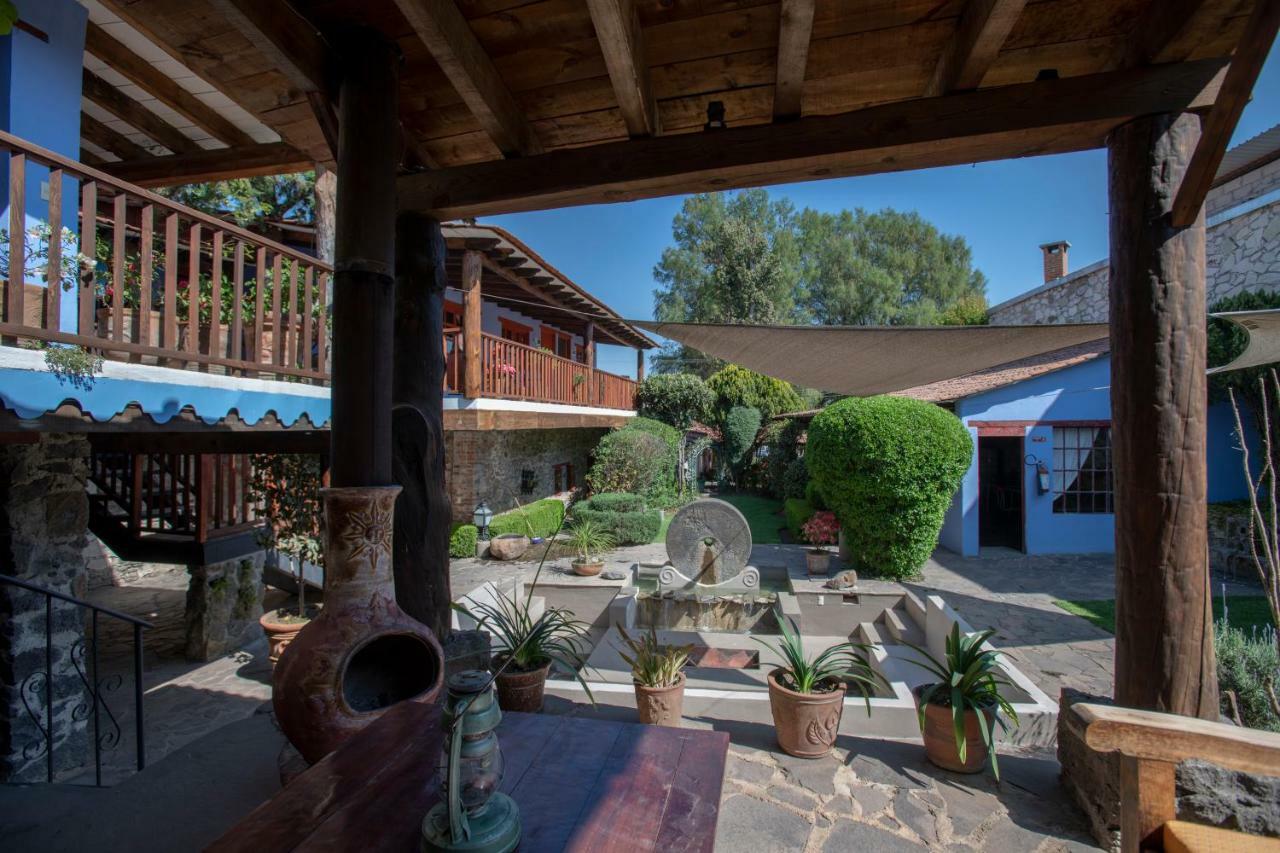 La Casa Azul Huasca & Restaurante La Terraza Hotel กูอัสกา เด โอกัมโป ภายนอก รูปภาพ