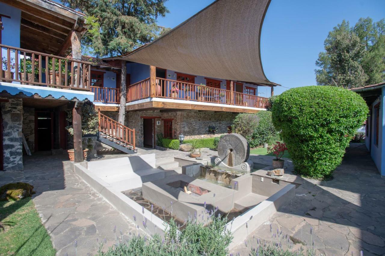La Casa Azul Huasca & Restaurante La Terraza Hotel กูอัสกา เด โอกัมโป ภายนอก รูปภาพ